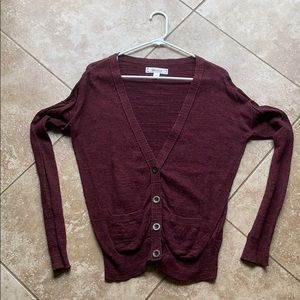 Maroon cardigan